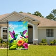 thumbnail image 2 of Joocar Welcome Hummingbirds And Flowers Linen Garden Flag For Spring Summer Home Outdoor Garden Yard Door Decor 12x18 Inch, 2 of 5