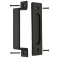 thumbnail image 3 of Manija de puerta corrediza de granero resistente y sin perforaciones, diseño de doble cara, manija de puerta corrediza sin ranura negra, manija de puerta abierta, 3 of 5