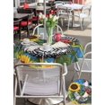 thumbnail image 6 of Outdoor Tablecloth with Umbrella Hole Zipper Vintage Sunflower Rooster Round Tablecloth 54" Waterproof Outside Table Cloth Summer Floral Elegant Patio Table Cover Tablecloths for Picnic Party, 6 of 8
