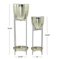 thumbnail image 3 of CosmoLiving by Cosmopolitan 32", 24"H Silver Metal Planter with Removable Stand (2 Count), 3 of 9