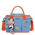 thumbnail image 1 of Bolsa de pañales, bolsa de mensajero de hombro de viaje para mamá y papá, bolsa de bebé multiusos para niños y niñas, (azul) Feliz Sencillez, 1 of 5