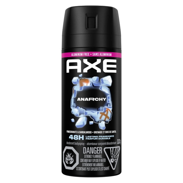 AXE Atomiseur Corporel Désodorisant Sans Aluminium Anarchy, 113 g