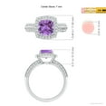thumbnail image 4 of ANGARA Natural Twisted Rope Cushion 1.35 ct Amethyst Halo Ring in 14K White Gold for Women (Size-7mm) | February Birthstone, Birthday, Anniversary, Jewelry Gift for Women | Natural Amethyst Ring, 4 of 8