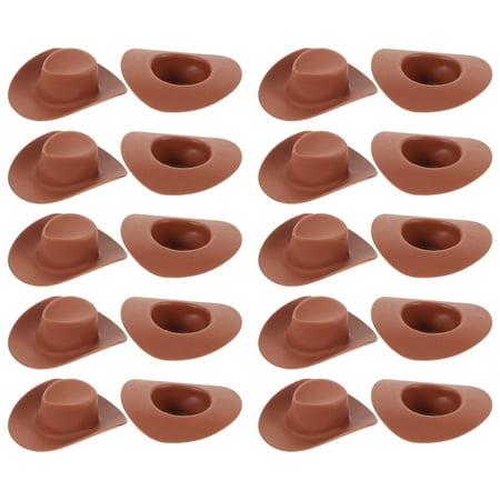 

20Pcs Miniature Plastic Cowboy Hat Doll Hat Doll Dress Up Costume Accessories