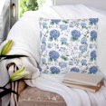 thumbnail image 4 of Blue Spring Floral Throw Pillow Covers, Soft Pillowcases with Invisible Zipper, Watercolor Botanical Elegant Decorative Square Pillow Cushion Covers for Living Room Couch Sofa Bed 16x16 Inches, 4 of 8