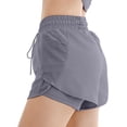 thumbnail image 2 of Cagogo Women Quick Dry Athletic Shorts Drawstring Elastic Waist Casual Slim Regular Fit Sporty Workout Running Summer Shorts Activewear Bottoms, Gray 2XL, 2 of 5