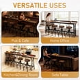 thumbnail image 2 of Ktaxon Mid-Century Modern 82-inches Bar table, Long Pub Table with Curved Metal Frame, Rustic Brown Counter Height Desk for Dining Room, Kitchen, Bar, Brown, 2 of 10