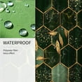 thumbnail image 5 of Dark Green Shower Curtain Emerald Marble Bath Curtain Gold Decor Leaves Geometric Fabric Bathroom Shower Curtains, 5 of 6