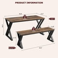 thumbnail image 2 of Accreate Kitchen Table with Benches, Dining Table Set for 4 with Faux Marble Tabletop, Saving Space Dining Room Table Set for Kitchen, Dining Room, Apartment, Sturdy Metal Frame, 2 of 7