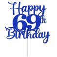 thumbnail image 2 of Decoración para tartas Kaoenla con purpurina para fiesta de cumpleaños número 69, color azul, 2 of 8