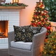 thumbnail image 4 of Outdoor Pillow Covers Waterproof Pillow Cases Protector Abstract Gold Christmas Snowflakes on Black Pillowcase Pack of 2 Love Heart Throw Cushion Case for Pation Furniture,Couch,Sofa, 16x16 in, 4 of 9