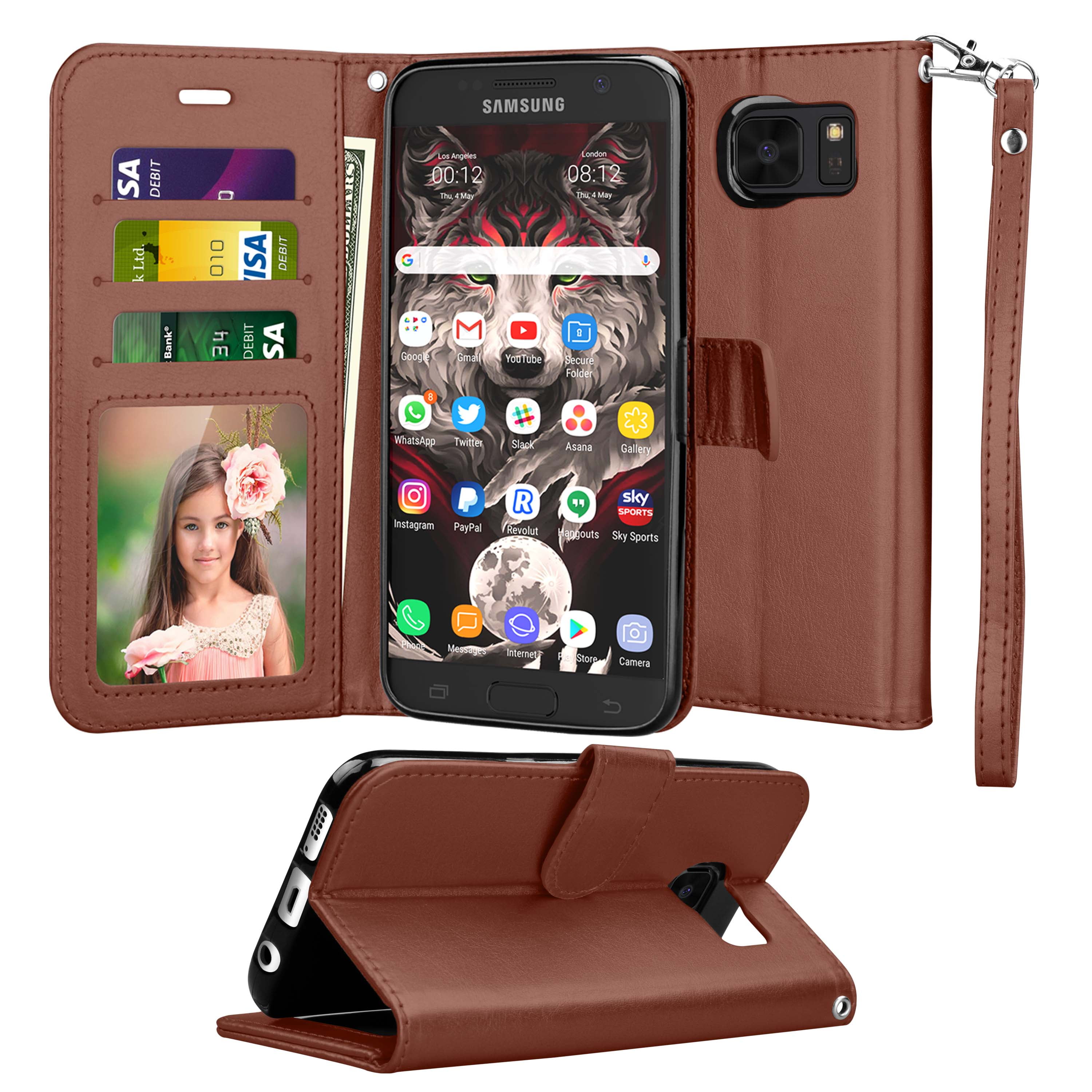 Galaxy S7 Case, Samsung S7 Wallet Cover, Galaxy S7 PU Leather Case, Tekcoo Luxury Premium PU