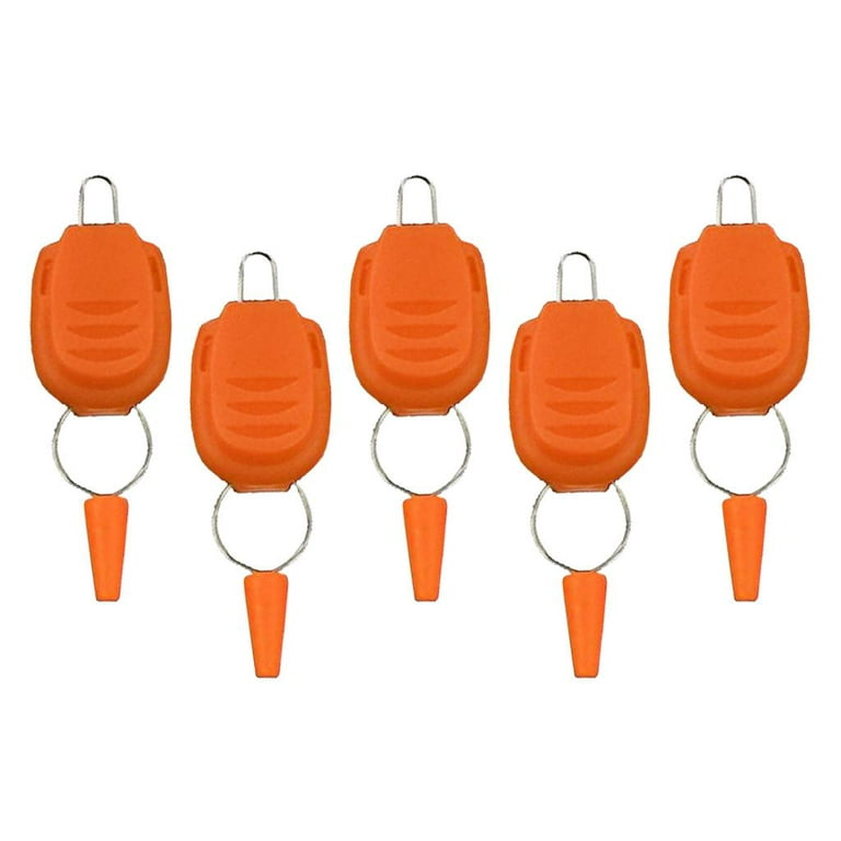 Pack of 5pcs sich drehende Rolle Line Stopper Baitcasting Wire Buckle  Fishing Reel Accessory 1.65x0.59inch Orange 