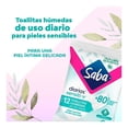 thumbnail image 2 of Toallitas húmedas Saba Diarios sensiti-v +80% ingredientes de origen natural 12 pzas, 2 of 4