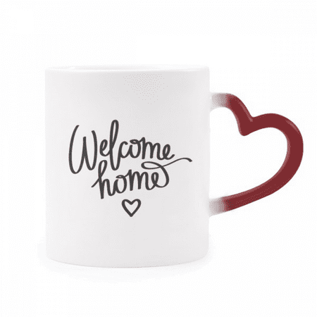 

Welcome Home Quote Heat Sensitive Mug Red Color Changing Stoneware Cup
