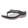 thumbnail image 2 of Hoshose New Summer Women Sandals Wide Width Stylish Metal Buckle Beach Non Slip Arch Support Flip Flops for Women, 2 of 6