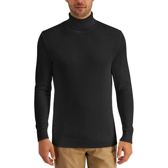 Club Room Mens Textured Cotton Turtleneck Sweater