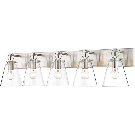 483-5V-BN-Z-Lite-Harper - 5 Light Bath Vanity In Transitional Style-10 Inches Tall and 39.75 Inches Wide-Brushed Nickel Finish