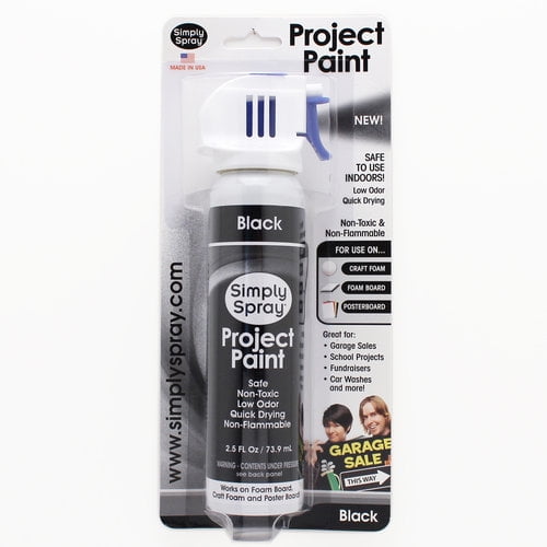 Simply Spray Craft Project Paint (Black) Works on Foam/Poster Board