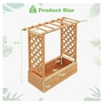 Raised Garden Bed with Trellis, Freestanding Wood Planter Box w/Hanging
