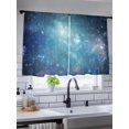 thumbnail image 3 of Sheer Curtains 45 Inches Long, Blue Ombre Sky Light Filtering Window Curtains for Living Room/Bedroom, Vibrant Starry Sky Rod Pocket Voile Sheer Curtain Drapes, 52"W x 45"L, 2 Panels, 3 of 8