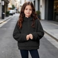 thumbnail image 3 of Fancifize Fancifize Half Zip Sherpa Fleece Sweatshirts for Boys Girls, Mock Neck Fuzzy Warm Pullover Tops with Pockets, 3-14 Years, 3 of 7