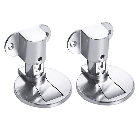 TOP-MAX 2PCS Metal Magnetic Door Stoppers Zinc Alloy Door Stopper Holder Adjustable Height Door Safety Catch Stopper Silver