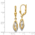thumbnail image 3 of 14k Two Tone Gold Dangle Leverback Earrings Drop, 3 of 7