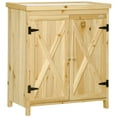 thumbnail image 2 of Outsunny Wooden 3Garden Storage Tool Shed with Galvanized Top, Natural, 2 of 9