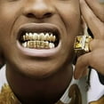 thumbnail image 4 of Gold Hip Hop Teeth Grillz - Dance Costume Accessory, Adjustable Fit, Party Jewelry, Shiny Gold Plated, Fashion Dress-Up, Holiday Party Look, Christmas, Thanksgiving, 1 Set, 4 of 4