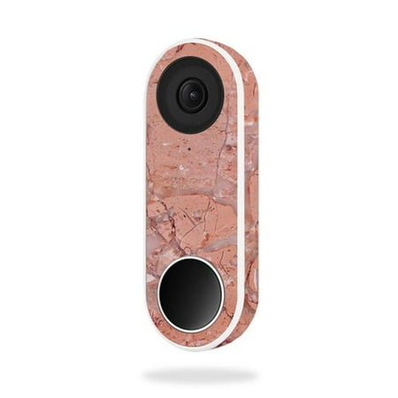 MightySkins NEHEL-Pink Marble Skin for Nest Hello Video Doorbell - Pink Marble