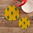 thumbnail image 2 of GZHJMY Cactus Placemats Set of 2, Woven Washers, Cotton, Round Large Pot Holder, Heat Resistant, for Pot Countertops, 2 of 5