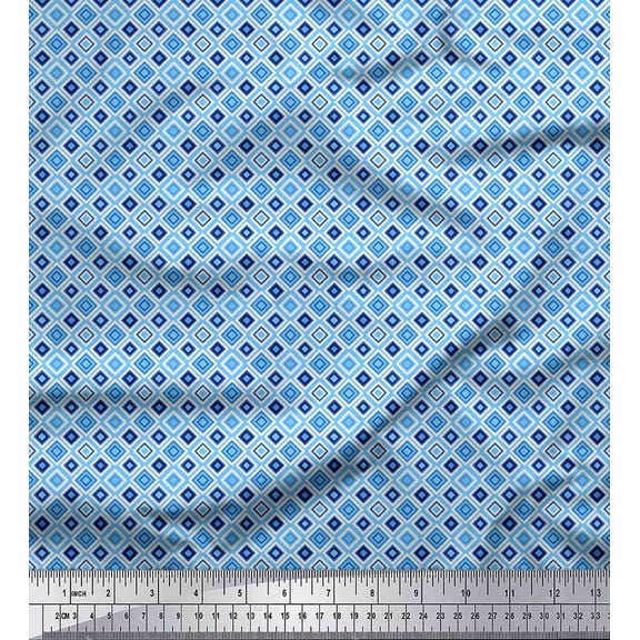 Soimoi Cotton Duck Fabric Check & Geometric Fabric Prints by Yard 42 Inch Wide