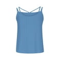 thumbnail image 4 of Pincandy Fashion Women Causal Embroidery Round Neck Sling Vest Sleeveless T-Shirt Summer Tops,Blue,5XL, 4 of 6