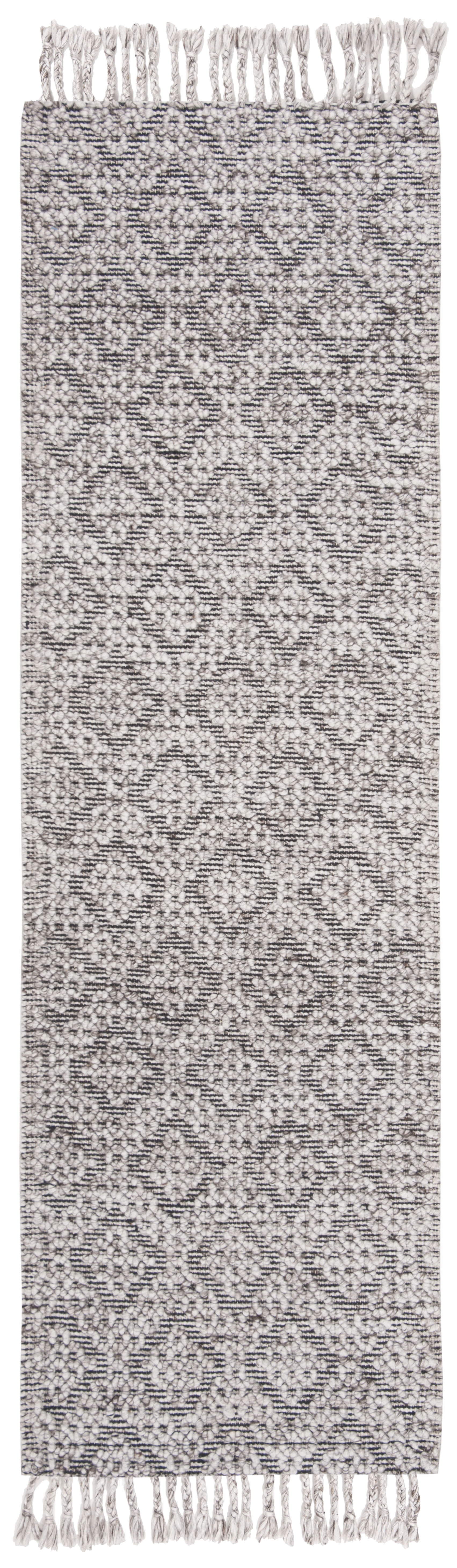 SAFAVIEH Natura Aifric Braided Diamonds Runner Rug, Charcoal, 2'3" x 8'