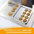 thumbnail image 3 of Baking Sheet with Rack x Stainless Steel Quarter Sheet Pan with Wire Cooling Rack Set for Toaster Oven Roasting Metal Bacon Cookie Trays Nonstick & Rust Dishwasher, 3 of 9