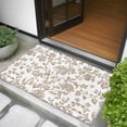 thumbnail image 5 of 2x3 Door Mat Rug, Khaki Flower Non-Skid Rubber Backing Large Rectangle Rugs - Living Room Bedroom Home Office, Vintage Farmhouse Boho Leaf Spring Plant Indoor Floor Mat Carpets Washable Rug, 5 of 9
