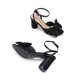 thumbnail image 5 of DREAM PAIRS - Sandalias de tacón con nudo de lazo para mujer, tacón alto y grueso, puntera abierta, correa al tobillo, para boda, fiesta nupcial, 5 of 5