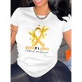 thumbnail image 1 of Camisetas con gráficos clásico para mujeres y adolescentes y niñas, playera de verano con estampado estéticoRibbon & Dove & Letter Print Comfy T-Shirt, Round Neck Short Sleeve Sports Tee, Women's Ac, 1 of 6