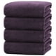 thumbnail image 1 of Juego de toallas de baño Cosy Family de microfibra, paquete de 4, color morado, 1 of 7