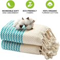 thumbnail image 5 of Mykonos Turkish Hand Towel Set of 2 - 40x19 Inches 100% Pure Cotton Exclusive Decorative Hand Towels for Bathroom, Kitchen, Face, Hair, Tea Towel, Dishtowel, Yoga, Gym, Farmhouse Decor (Turquoise), 5 of 12