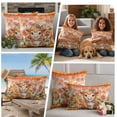 thumbnail image 5 of Fall Orange Pumpkins Outdoor Waterproof Pillow Covers, Thanksgiving Cute Cow Rustic Maple Leaves Decorative Square Throw Pillowcase Sofa Cushion Sham for Patio/Couch/Chair, 26"x26" 2 Pack, 5 of 8