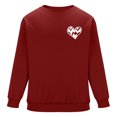 thumbnail image 5 of YOIAVAIOY Men Heart Print Sweatshirt Trendy Long Sleeve Love Graphic Sweatshirts Loose Casual Fall Pullover Top with Pocket Red L, 5 of 9