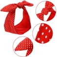thumbnail image 2 of 2 bufandas rojas para mujer, pañuelo retro de los años 40, diadema estilo bandana boho con lazo negro, diadema vintage con orejas de conejo, accesorios para el cabello para niñas (patrón de puntos), 2 of 5