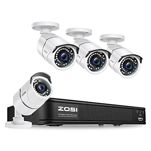 Motion Detection IP66 Waterproof,1TB Hard Drive H.265+ 8CH 3MP 2K NVR 80 Feet Night Vision ZOSI All in one Wireless CCTV Camera Systems with 12.5''Monitor 4X 2MP Outdoor WiFi Security Cameras