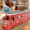 thumbnail image 2 of BIMZUC Kids Electric Steam Train Toy Inertia Glide Retro Spray Play Vehicle Set Educational Early Learning Red (13.2 inches / 33.5 cm), 2 of 6
