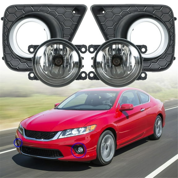 LABLT Pair of Front Bumper Driving Fog Lights Passenger & Driver Side for Honda Accord Coupe 2013-2015