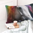 thumbnail image 4 of Salouo Colorful Haired White Horse Pattern Pillow Cases,1PC Pillow Covers with Envelope Closure Decorative Pillow Case for Bed Couch,Pillows Not Included-14"x20", 4 of 6