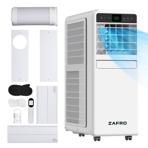 12000 BTU Portable Air Conditioner3-IN-1 Smart AC Unit with Fan/Dehumidifier/Drainage-free CoolingAPP/Voice/Remote/Touch47 dBSleep ModeWindow Installation Kit24H Timer