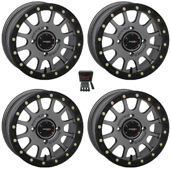System 3 SB-5 Beadlock Wheels 15x10 Wide Machined (5 5) Can-Am Maverick X3 / Honda Pioneer 1000